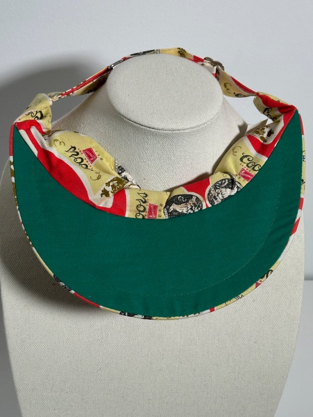 Vintage 1980s Coors Beer Print Visor Hat - Picture 5 of 5